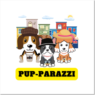 Pup-parazzi street - beagle french poodle french bulldog Posters and Art